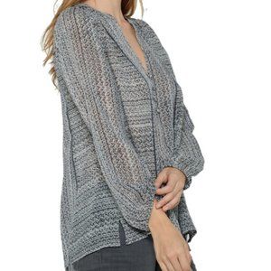 Joie Parmena printed sheer silk blouse